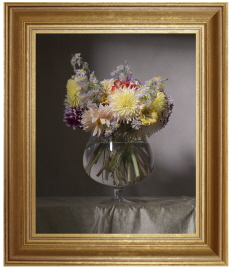 bouquet-ancien-sur-un-velours-vert