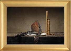 clarinette-mandoline-et-deux-flutes-sur-un-velours-brun