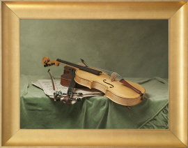 deux-violons-deux-archets-sur-unvelours-vert-c